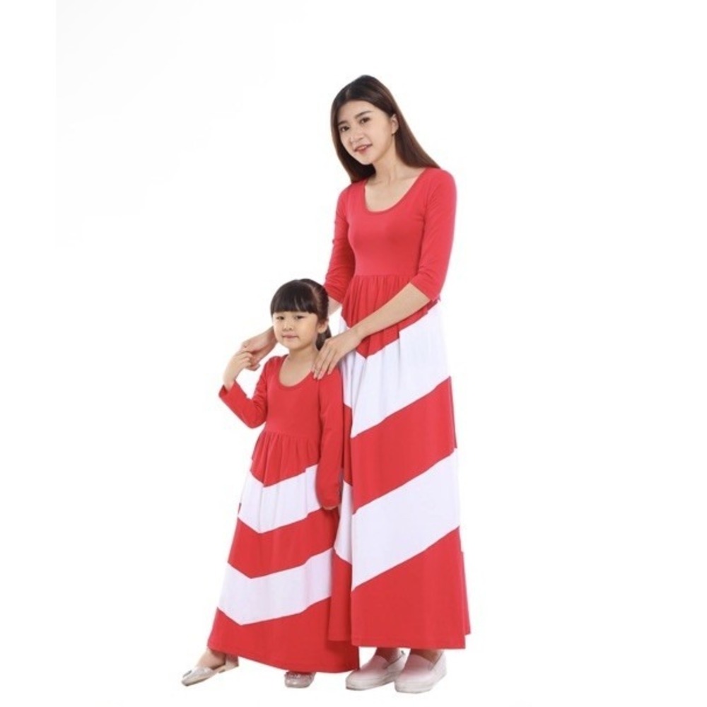 Wennikids Mommy Maxi Dress Women's ‎ Size Small Red/ White